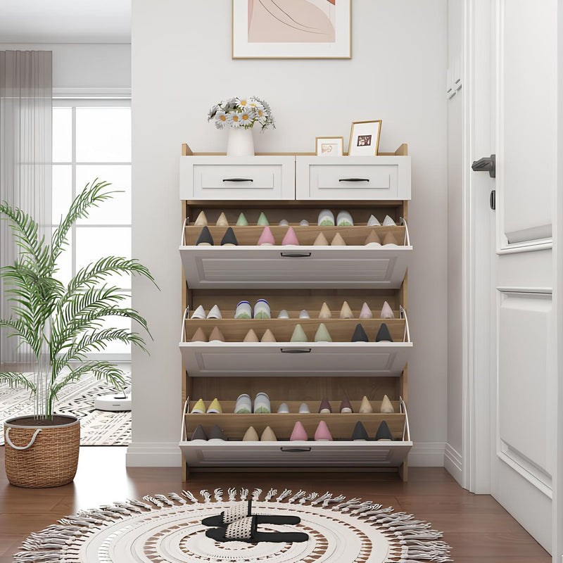 🔥 Meilleure Vente ! Armoire à Chaussures 3 Portes + 2 Tiroirs + Sac à Dos Offert 🎁