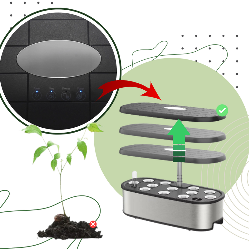 Jardin hydroponique avec 12 capsules de plantes