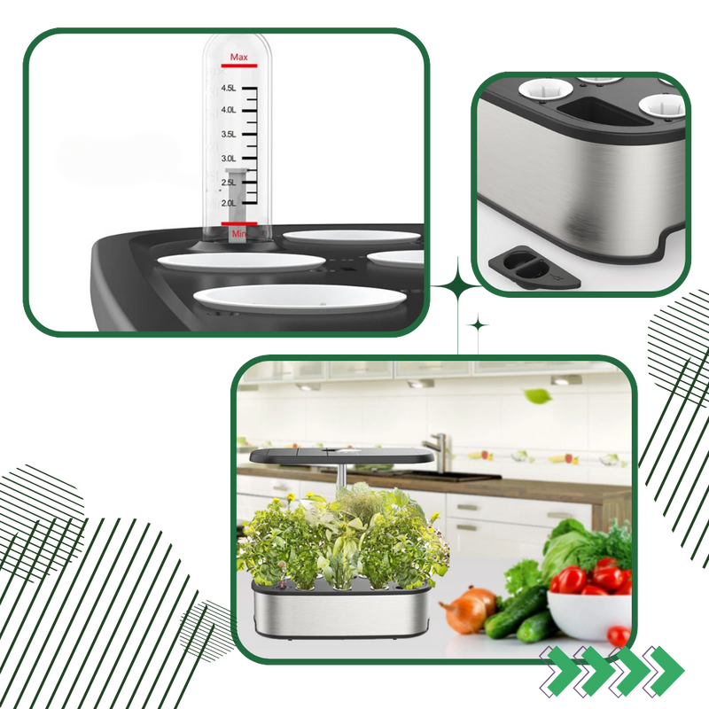 Jardin hydroponique avec 12 capsules de plantes