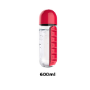 Bouteille d'eau en plastique avec pilulier