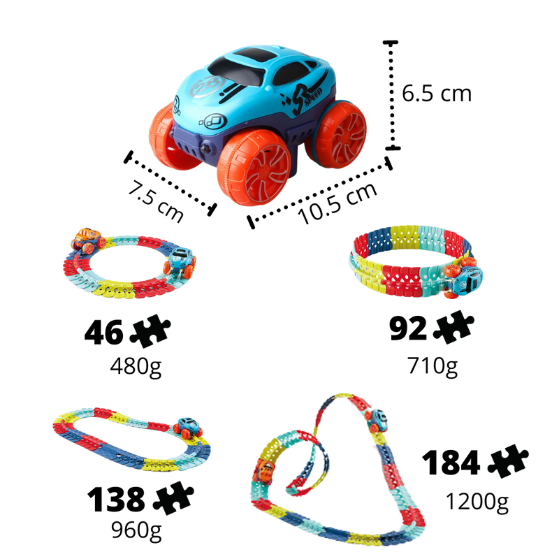 Circuit en Rails flexibles pour voitures