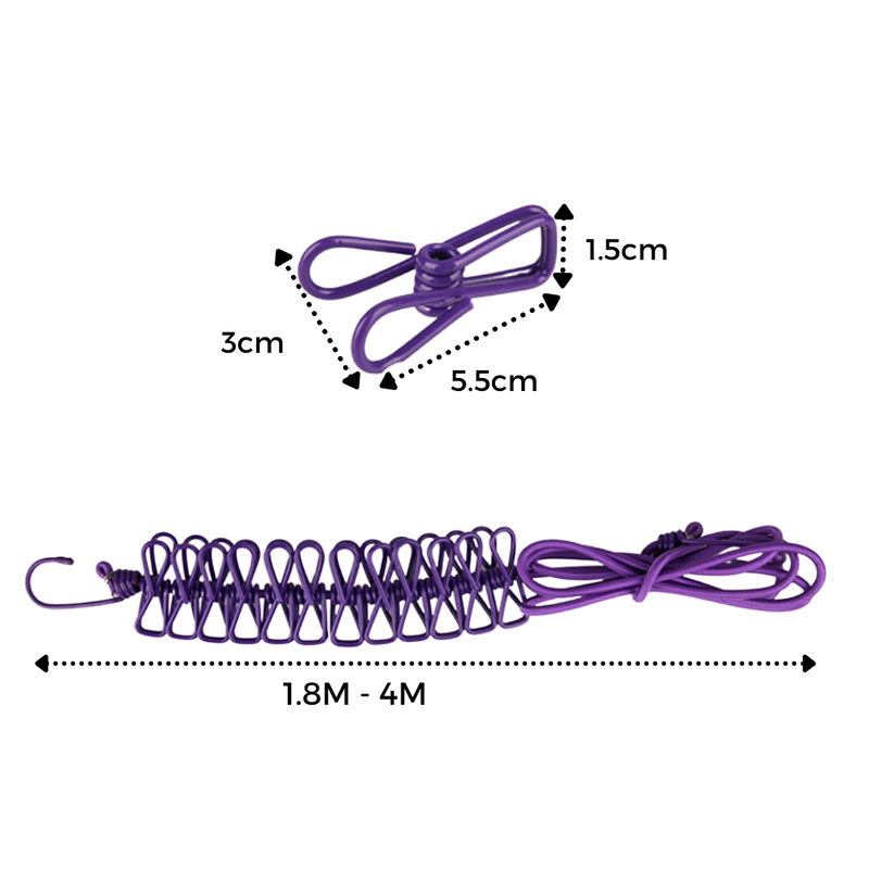 Corde à linge de camping extensible (4m)
