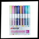 Lot de 8 marqueurs double  ligne