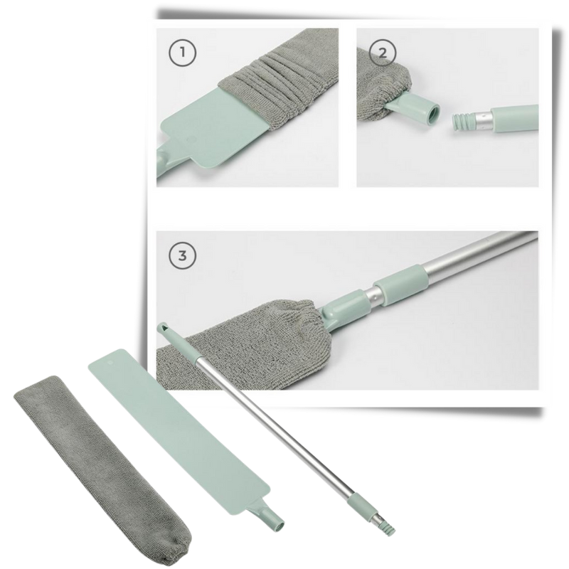 Nettoyeur télescopique de poussière en microfibre