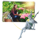 Ornement de jardin en forme de statue de fée