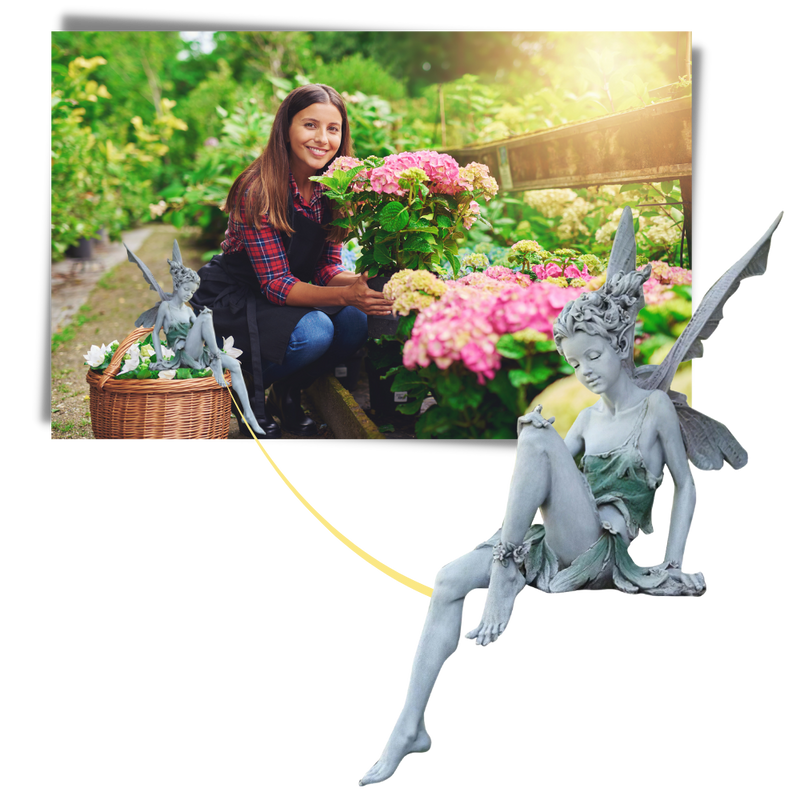 Ornement de jardin en forme de statue de fée