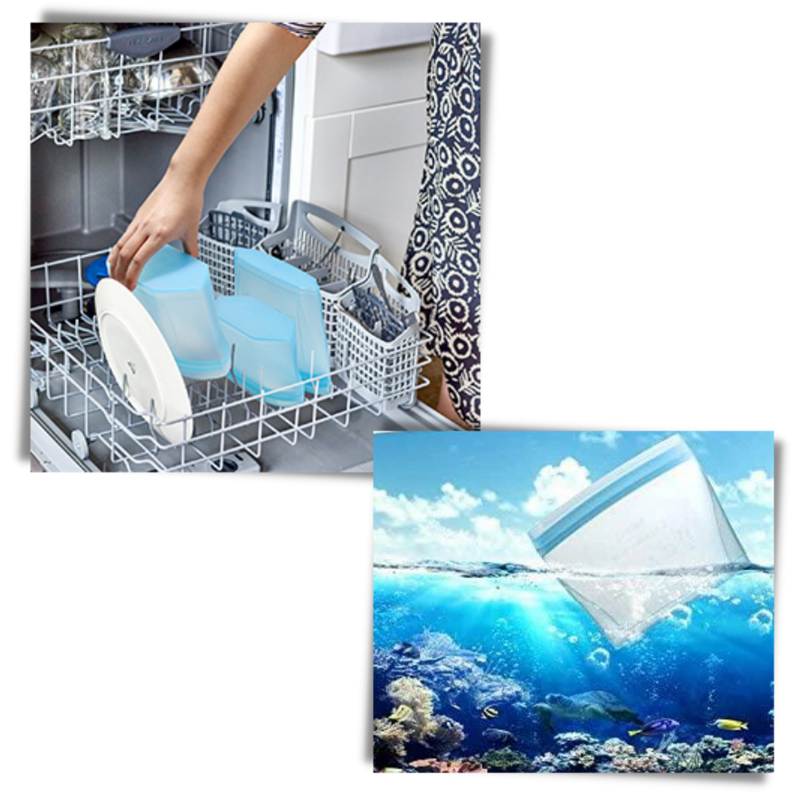 Lot de 8 sacs réutilisables en silicone pour aliments