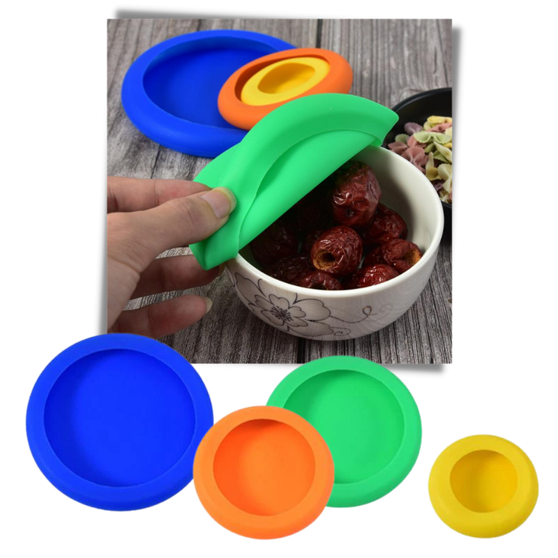 Lot de 4 couvercles en silicone