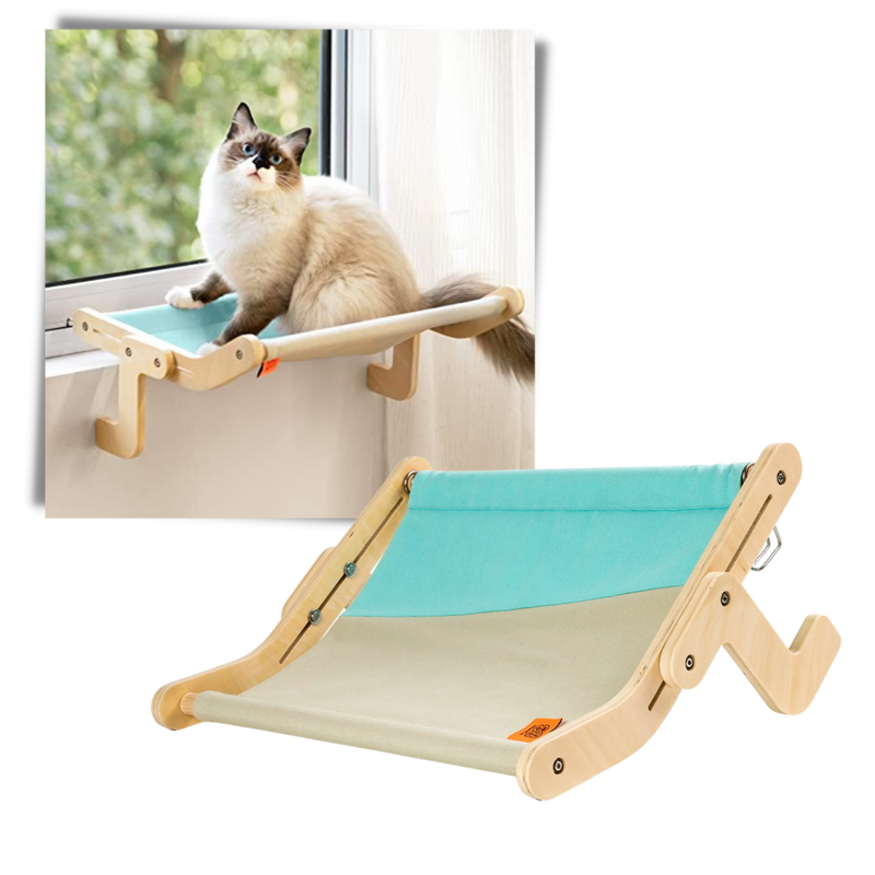 Perchoir de fenêtre en bois pour chat