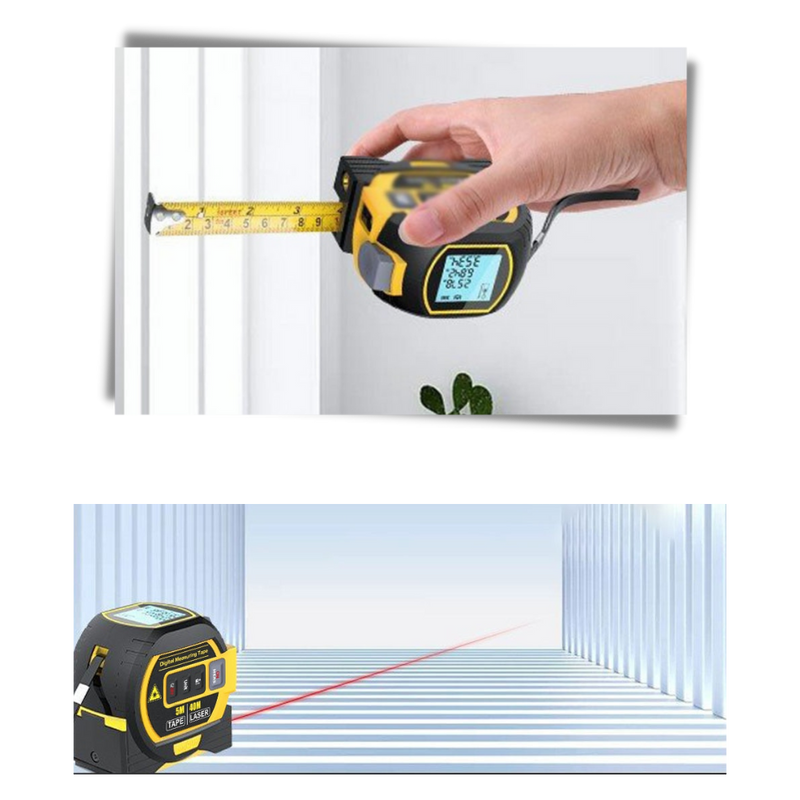 Mètre à ruban laser 3-en-1