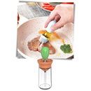 Bouteille d'huile en verre avec pinceau