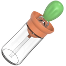 Bouteille d'huile en verre avec pinceau