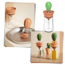 Bouteille d'huile en verre avec pinceau