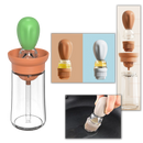 Bouteille d'huile en verre avec pinceau