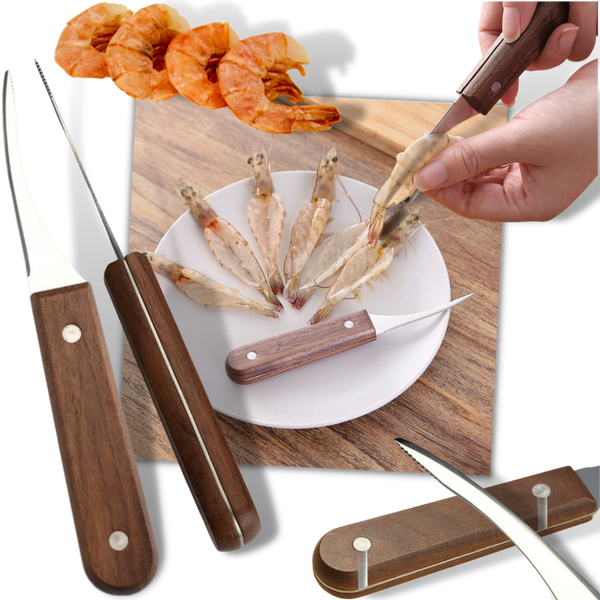 Couteau décortiqueur de crevettes en acier inoxydable