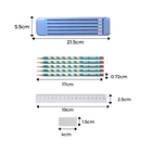 Trousse à crayons rigide avec crayons et règle