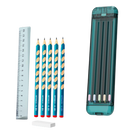 Trousse à crayons rigide avec crayons et règle