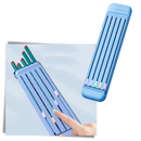 Trousse à crayons rigide avec crayons et règle