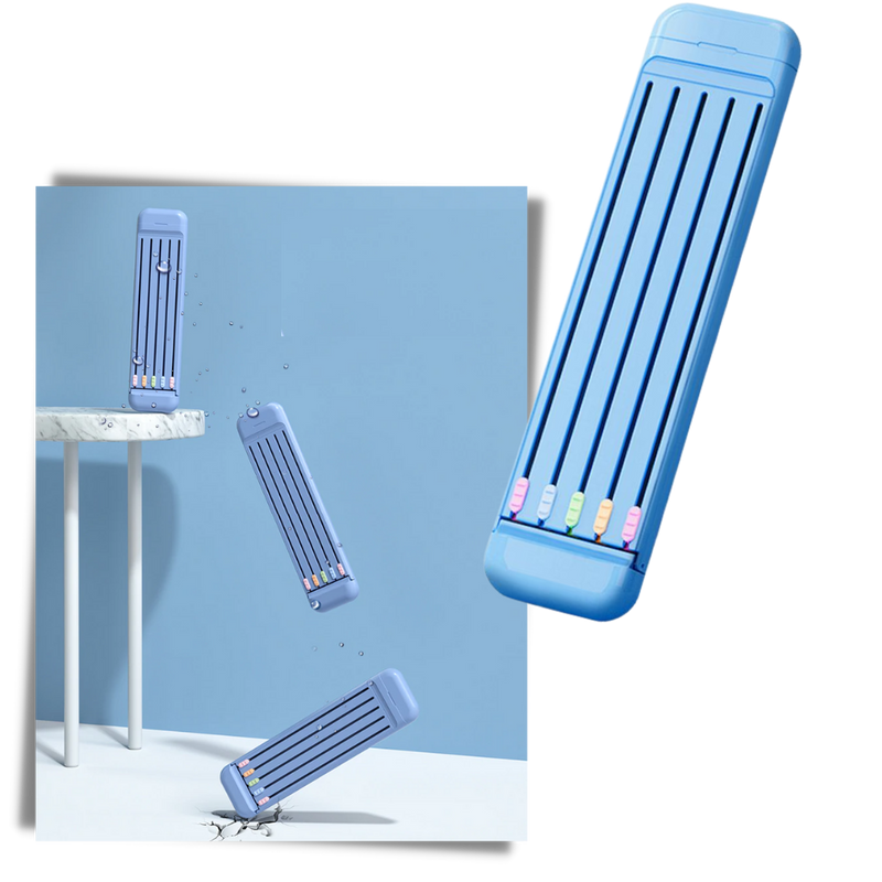 Trousse à crayons rigide avec crayons et règle