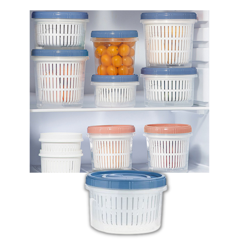 Récipient alimentaire empilable avec égouttoir