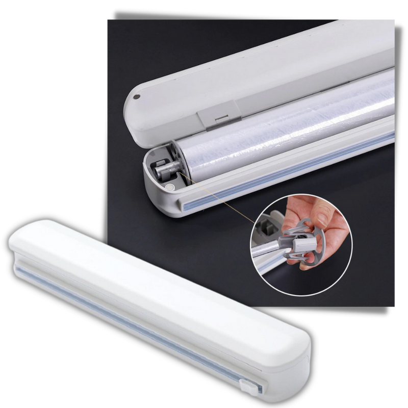 Distributeur et coupeur de film alimentaire en plastique