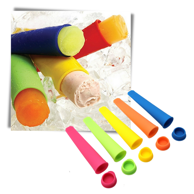 Pack de 5 moules en silicone pour sucettes glacées