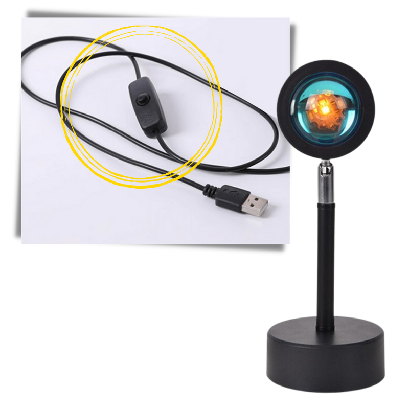 Lampe de bureau avec projecteur de lumière colorée LED