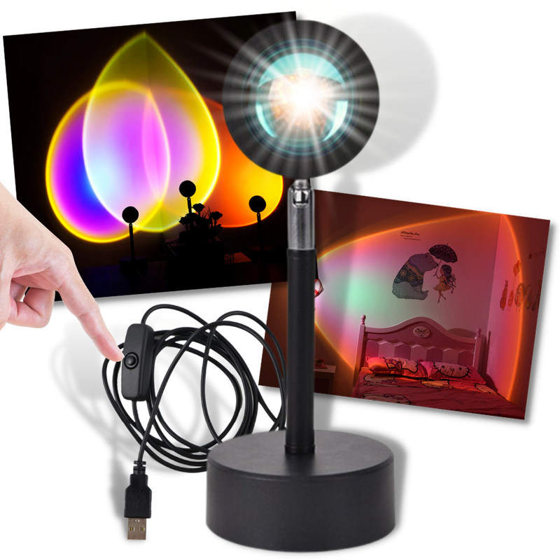 Lampe de bureau avec projecteur de lumière colorée LED