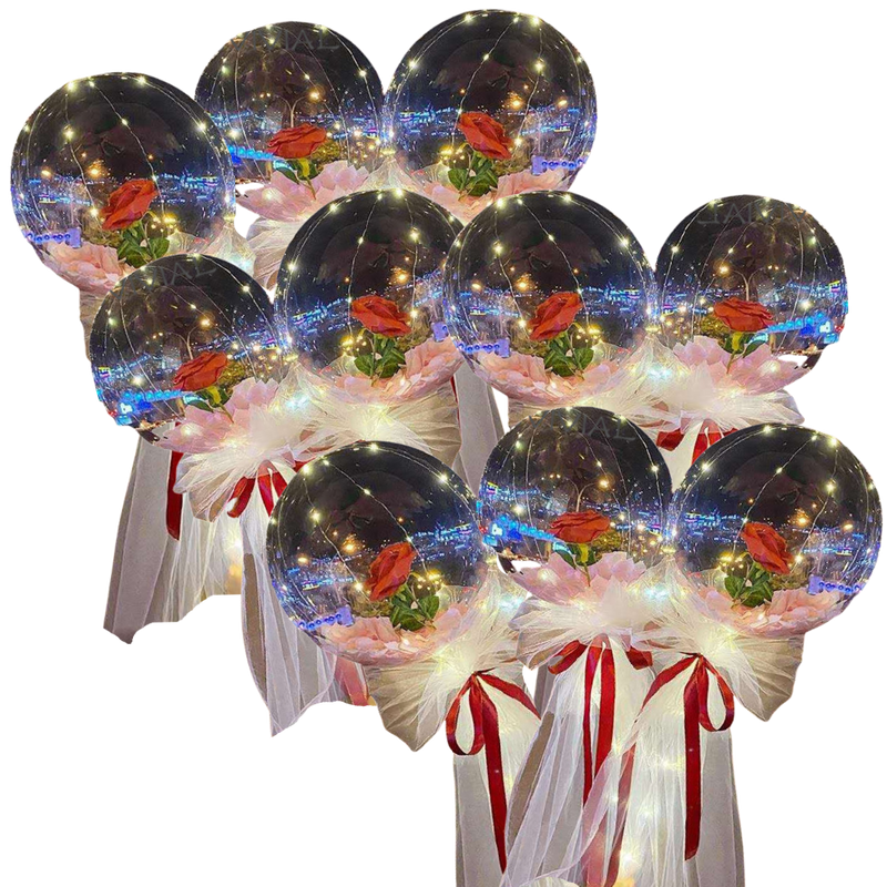 Magnifique ballon LED à rose en DIY