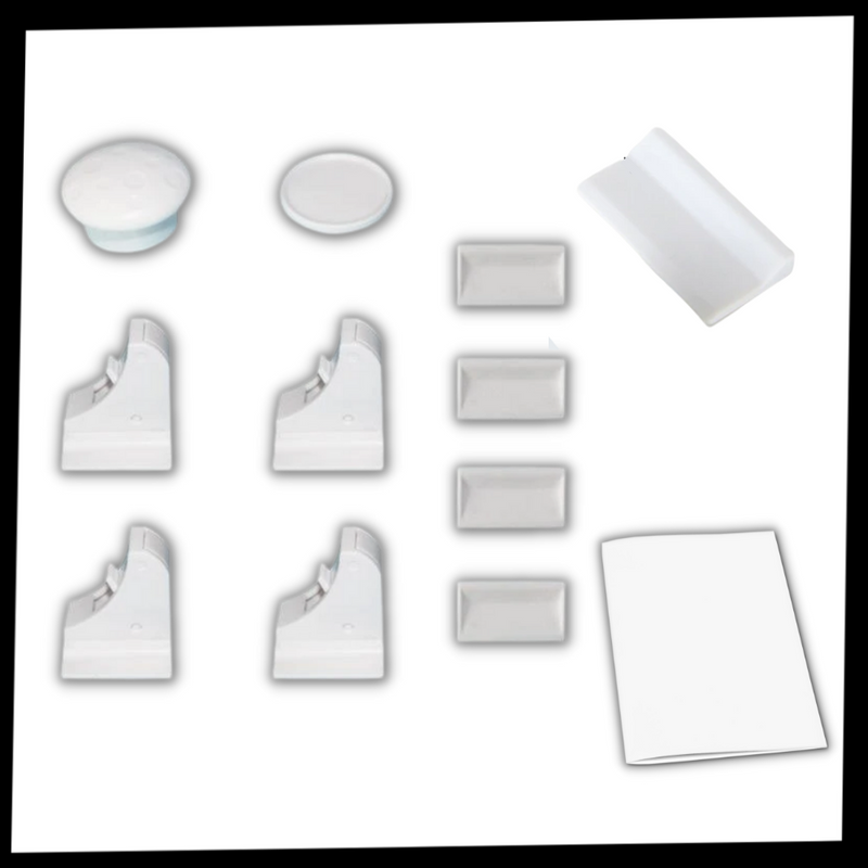 Lot de 4 serrures magnétiques d'armoires pour la sécurité des enfants