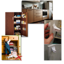 Lot de 4 serrures magnétiques d'armoires pour la sécurité des enfants