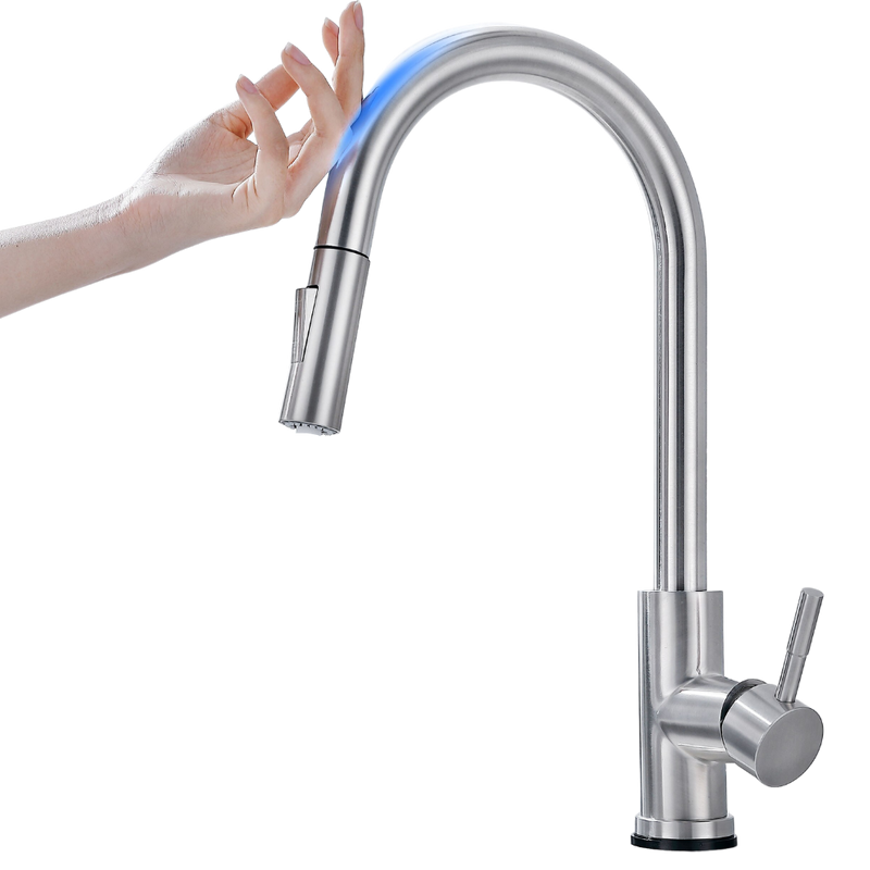 Robinet de cuisine flexible avec capteur