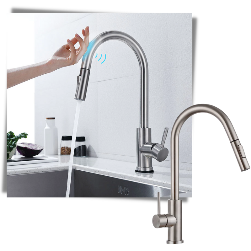 Robinet de cuisine flexible avec capteur