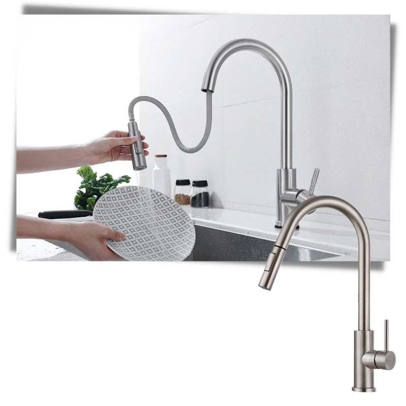 Robinet de cuisine flexible avec capteur