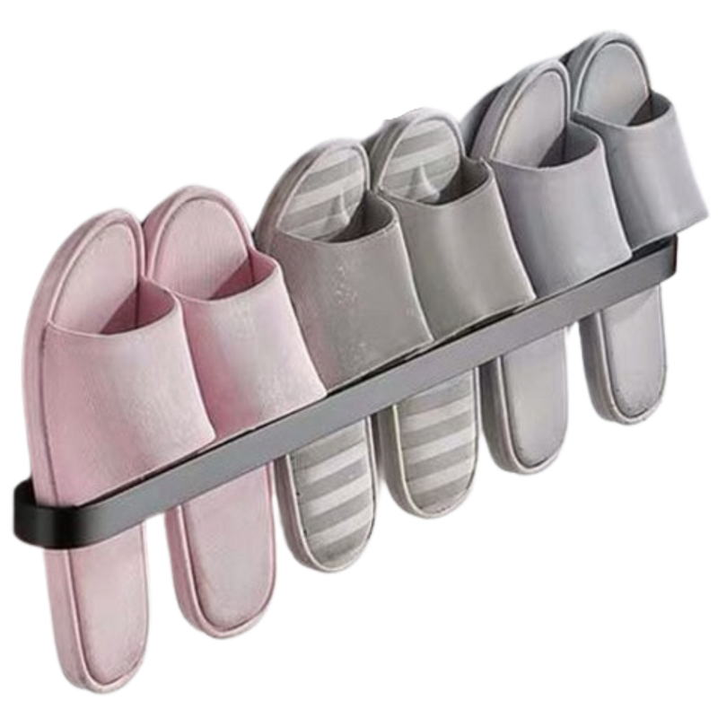 Support mural en aluminium pour pantoufles