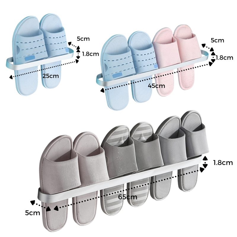 Support mural en aluminium pour pantoufles