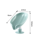 Porte-savon en forme de feuille avec égouttoir