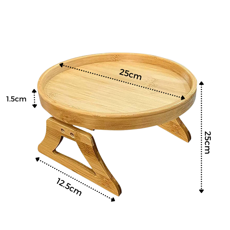 Table d'accoudoir en bois pliable