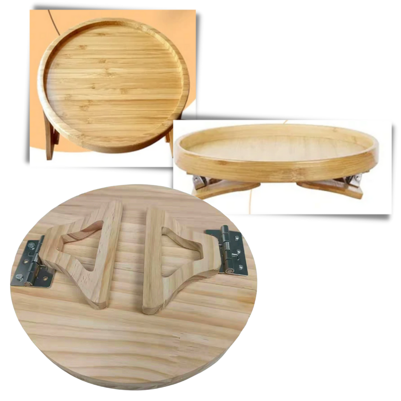 Table d'accoudoir en bois pliable