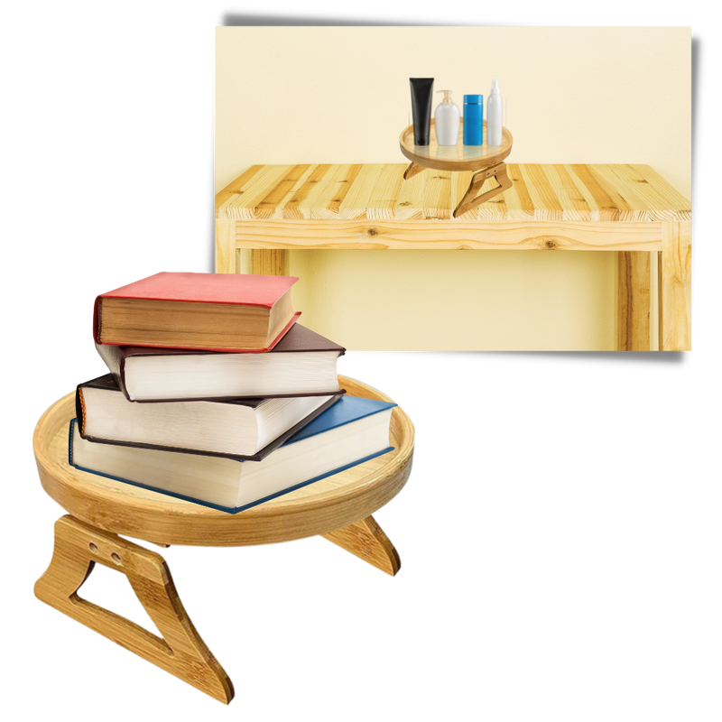 Table d'accoudoir en bois pliable