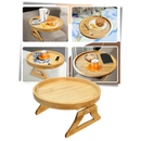 Table d'accoudoir en bois pliable