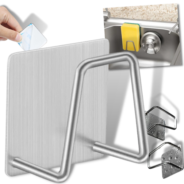 Lot de 2 porte-éponge en acier inoxydable