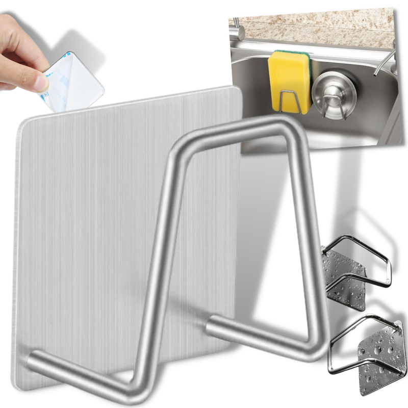 Lot de 2 porte-éponge en acier inoxydable