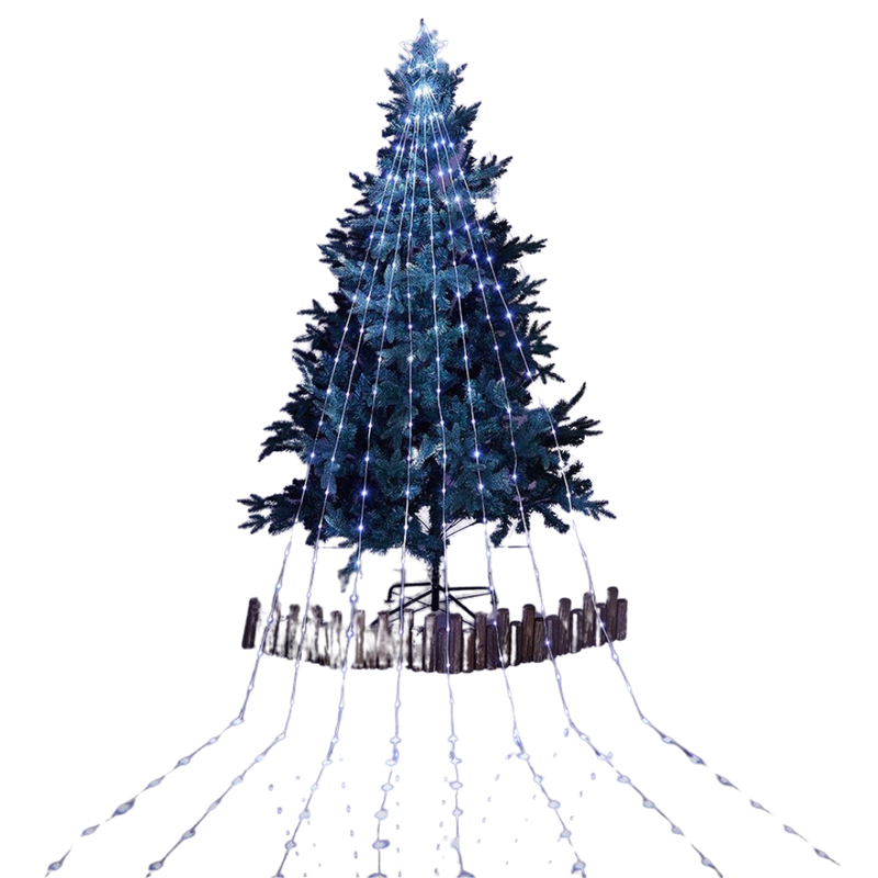 Lumières de Noël en cascade
