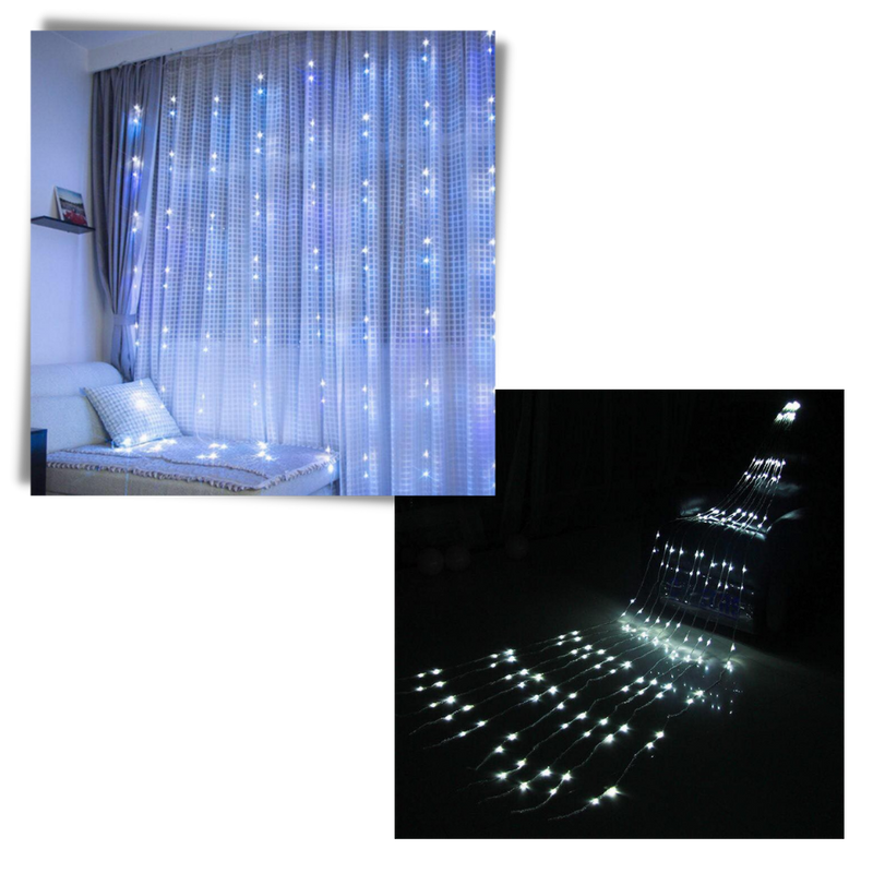 Lumières de Noël en cascade