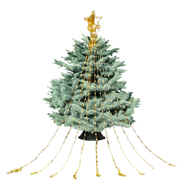 Lumières de Noël en cascade