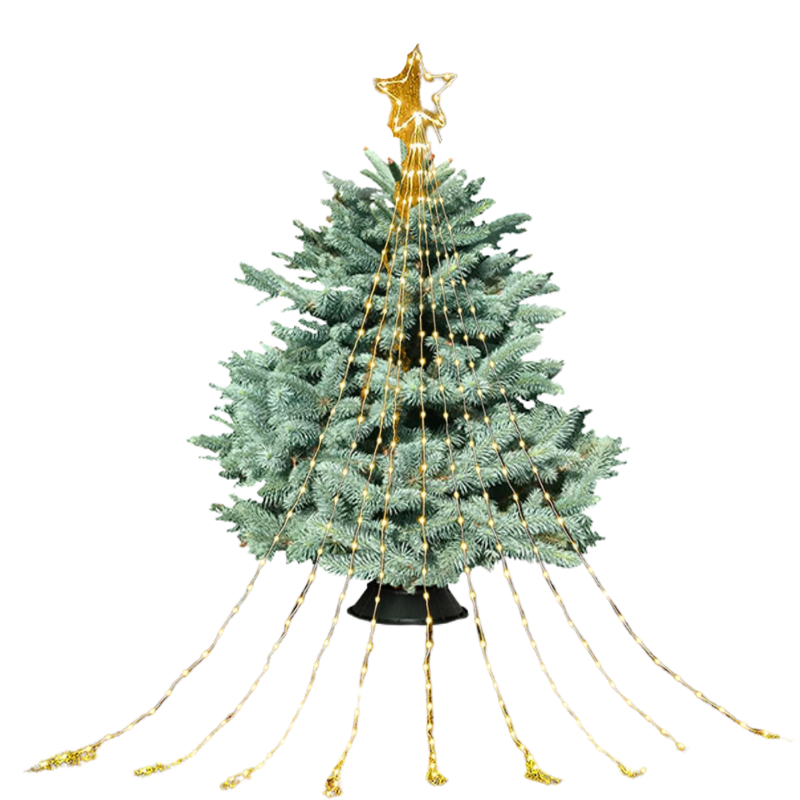 Lumières de Noël en cascade