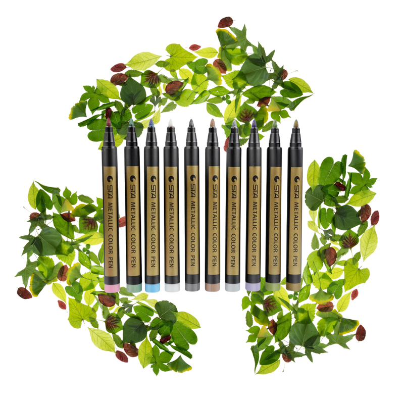 Lot de 10 marqueurs de couleurs métalliques