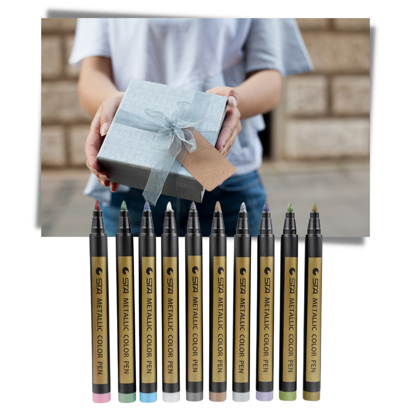 Lot de 10 marqueurs de couleurs métalliques