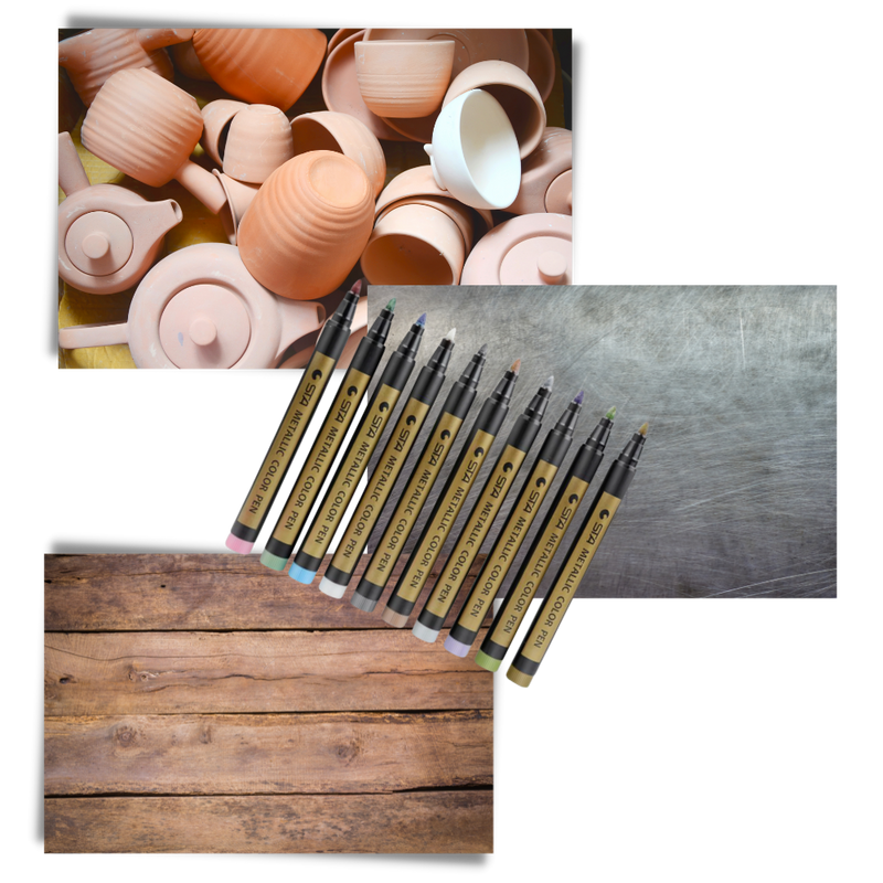 Lot de 10 marqueurs de couleurs métalliques